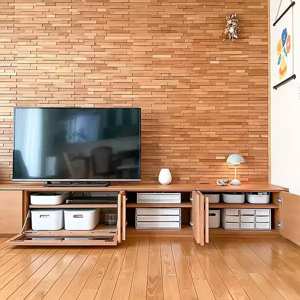 リビング周りがすっきり片付く。隠す収納や見せる収納で整える、テレビ台収納のアイデア6選