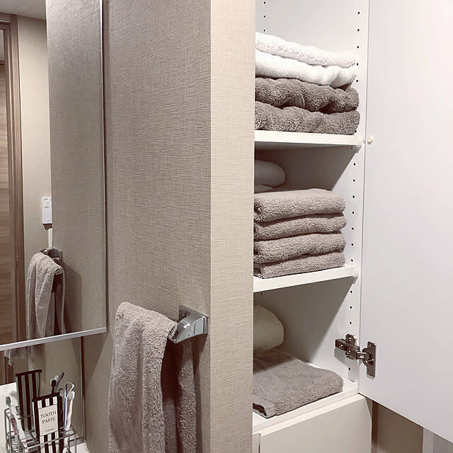 清潔感を保ちながら使いやすくすっきりした空間に♪洗面所のタオル収納10選