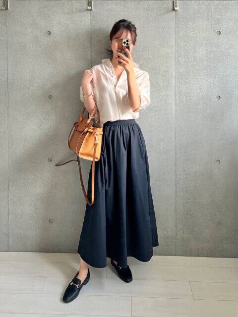 ユニクロスカート…シルエットがたまらん♡身長さんも低身長さんも嬉しい！万能スカート