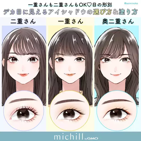 一重・二重・奥二重「目を大きく見せる」アイシャドウの選び方＆塗り方