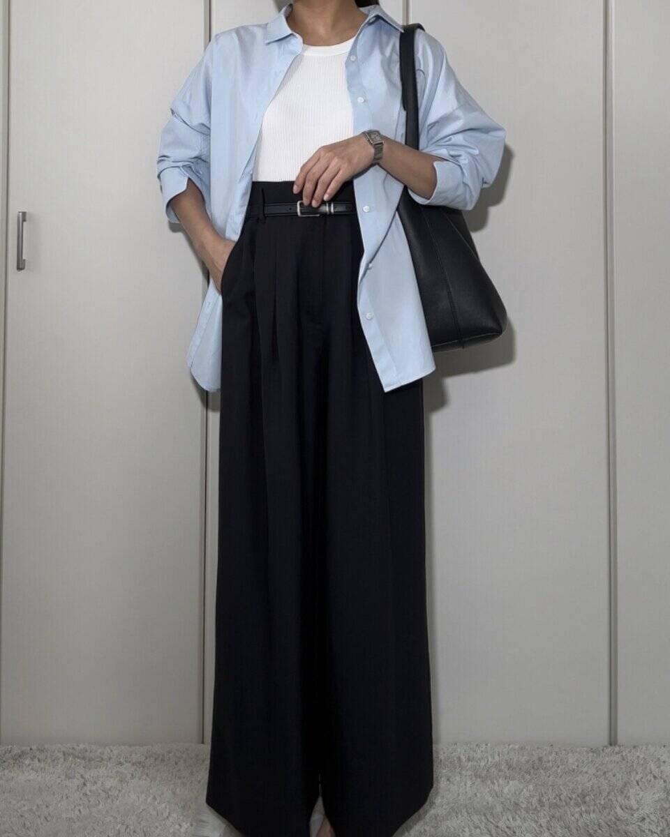 二の腕もお腹も隠せる大人カジュアル♡羽織るだけで上品見えする万能シャツの着回し3コーデ