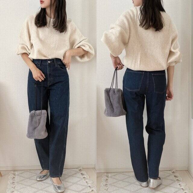 さすがユニクロユー！このシルエットたまらん…♡1枚でコーデが決まるニット