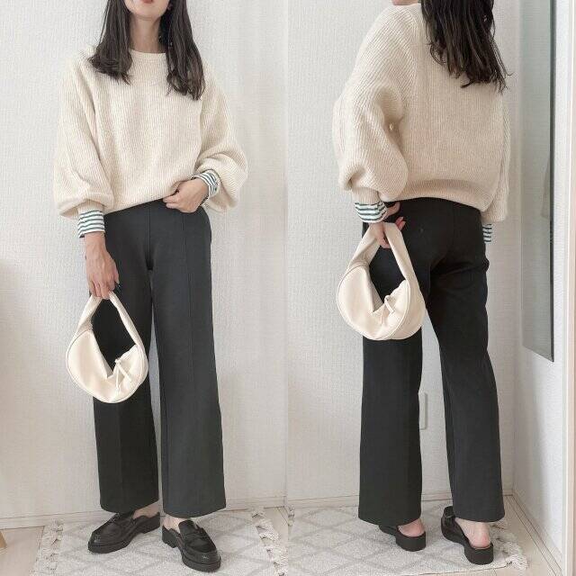 さすがユニクロユー！このシルエットたまらん…♡1枚でコーデが決まるニット