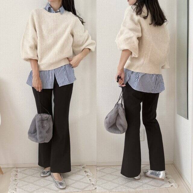 さすがユニクロユー！このシルエットたまらん…♡1枚でコーデが決まるニット