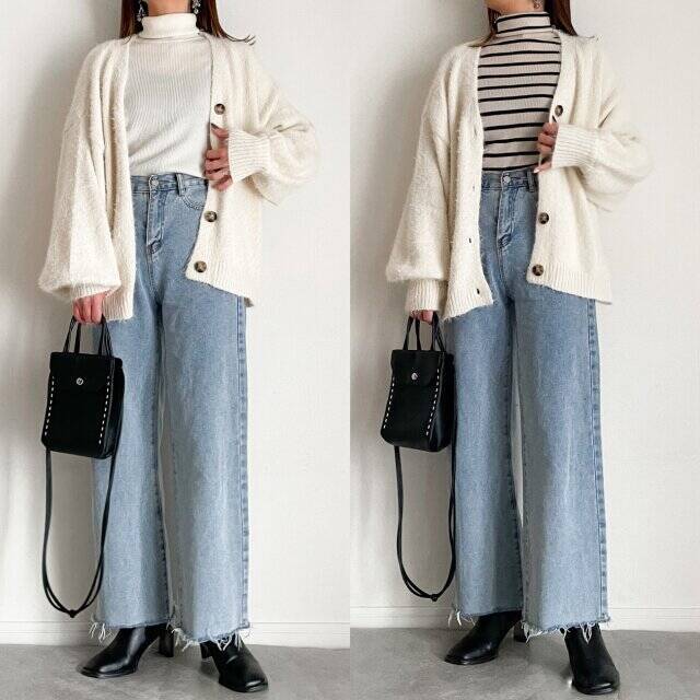 結局どっちが使えるの？ユニクロバズりタートル「無地vsボーダー」1週間コーデ♡