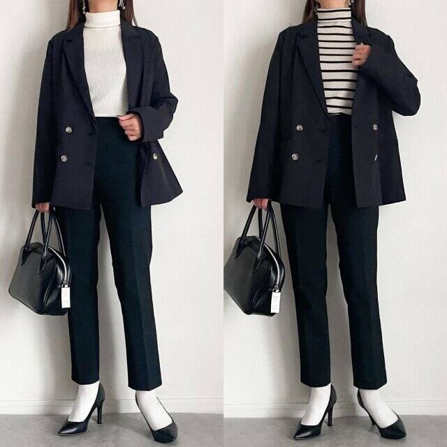 結局どっちが使えるの？ユニクロバズりタートル「無地vsボーダー」1週間コーデ♡