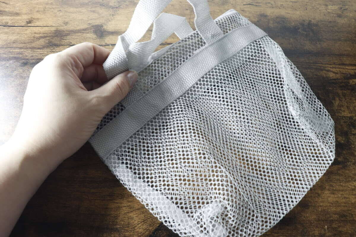 100円ならもう他所で買う気起きない！水はけが良くて助かる～！メッシュバッグ