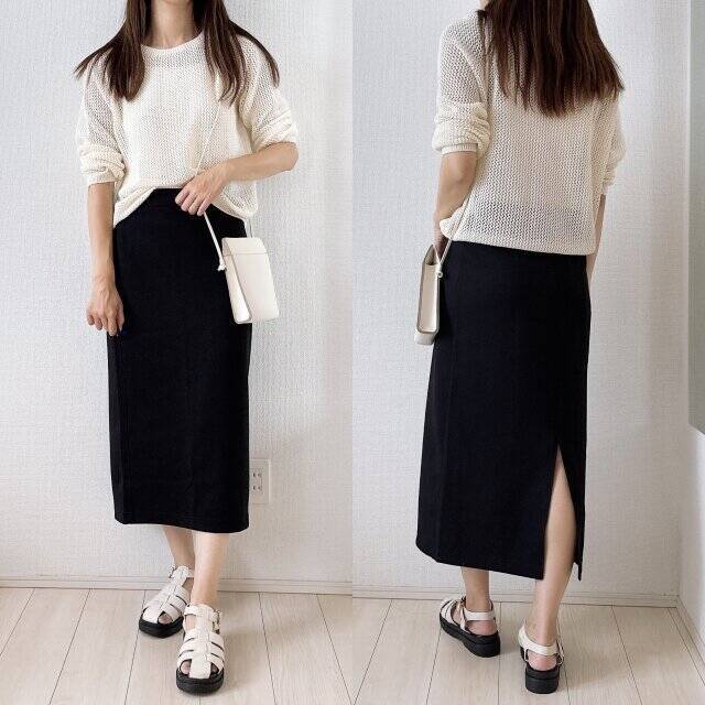 ユニクロさんレベル高すぎっ…！週5着回せるのに着心地ラクチン♡優秀「黒スカート」