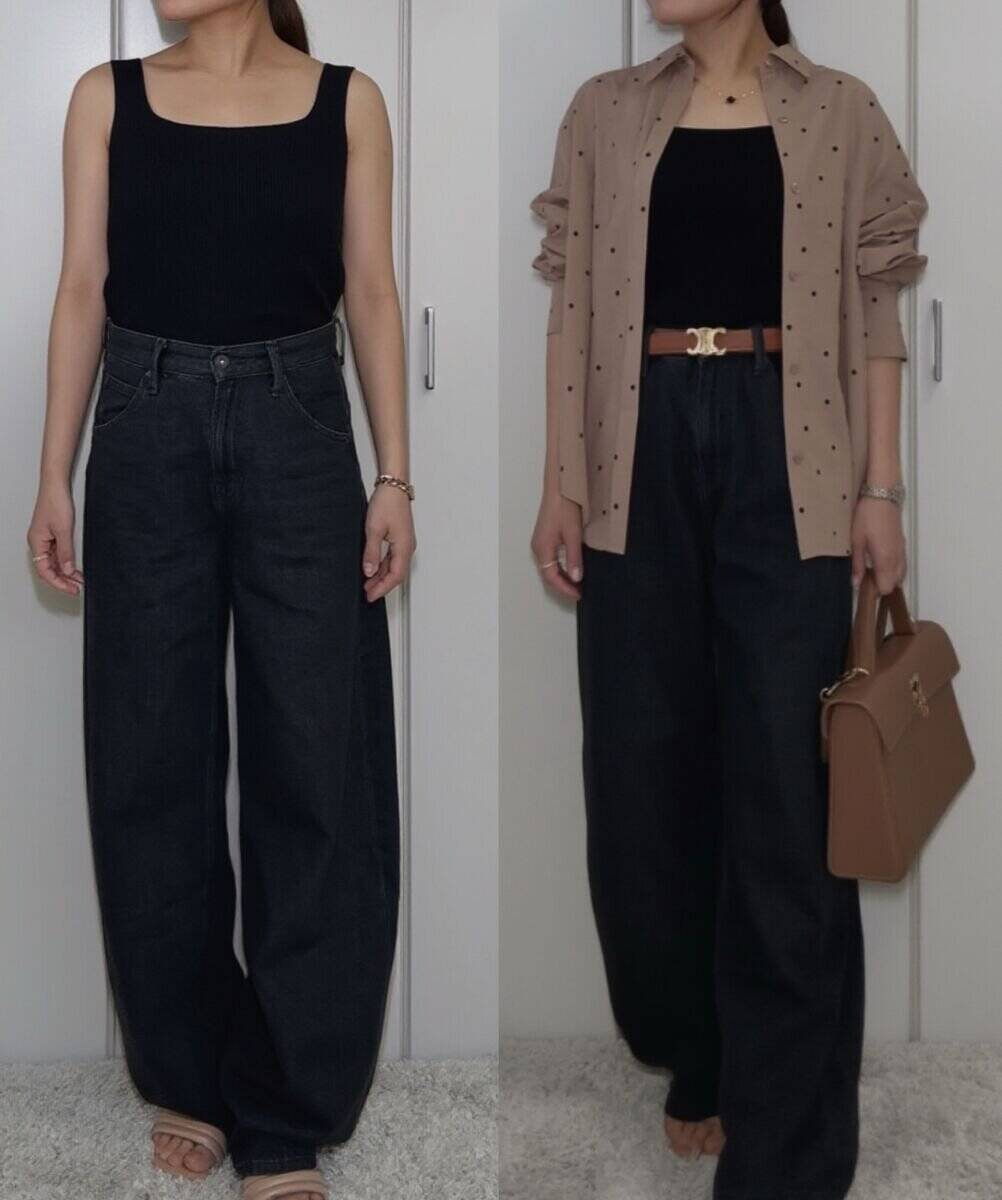 くびれがなくてもメリハリが出る！ユニクロデニム2サイズ比較とNG＆OKコーデ3選