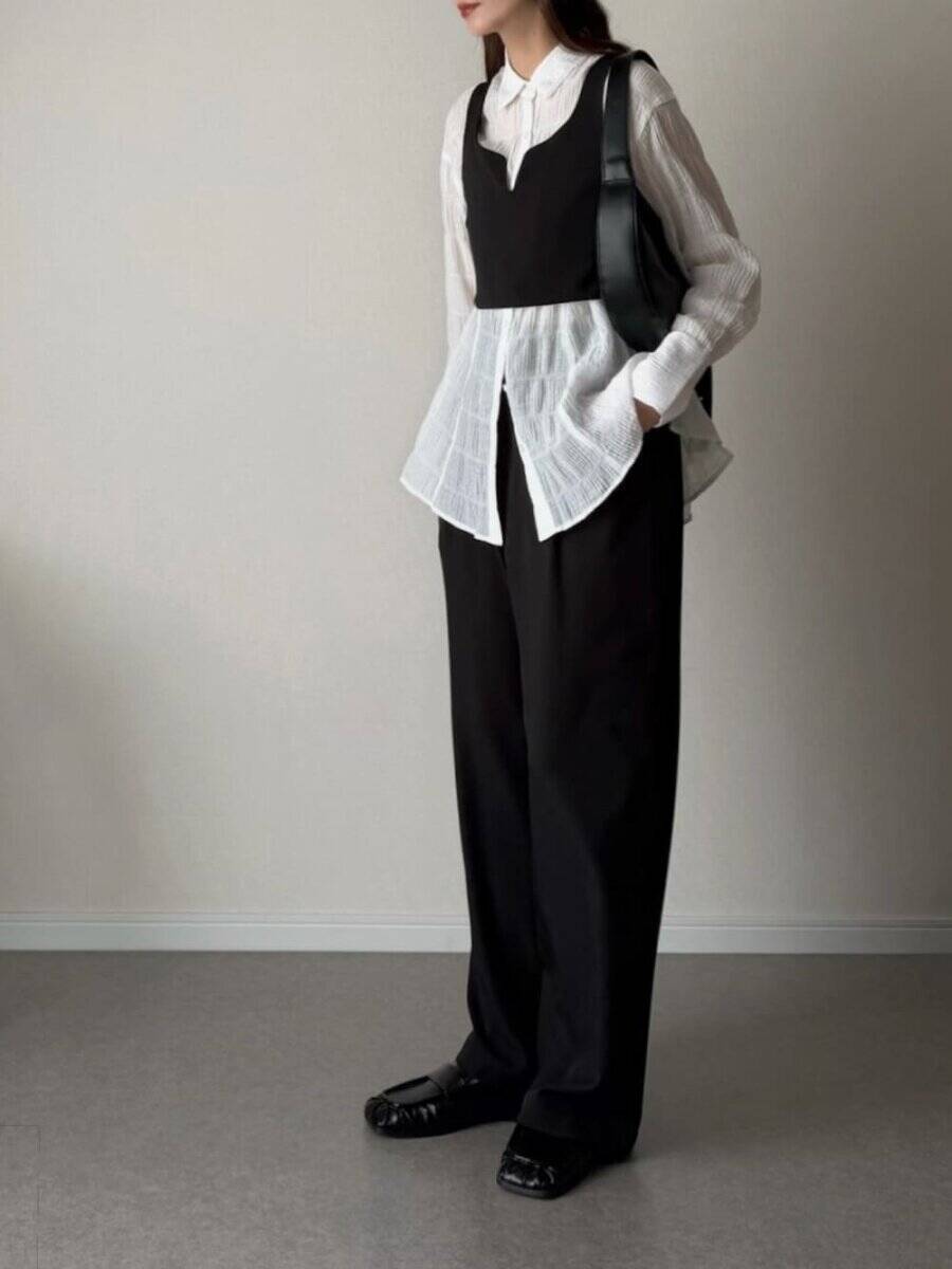 黒ワイドパンツはこうすればもっと可愛く着こなせる♡今っぽく着やせが叶う！春コーデ5選