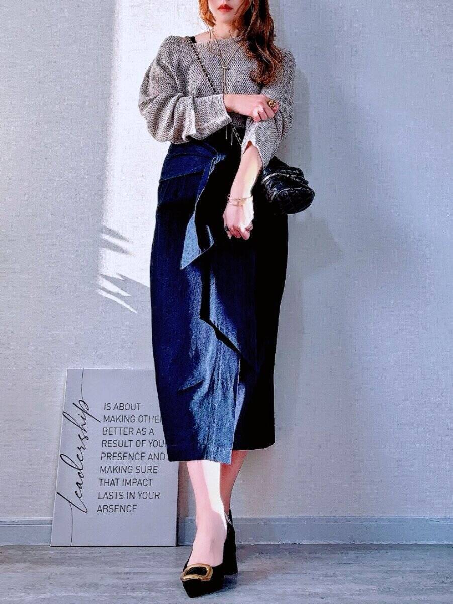 透けすぎないから毎日着たくなる♡低身長さんが脚長に見えるユニクロニットの着こなし術