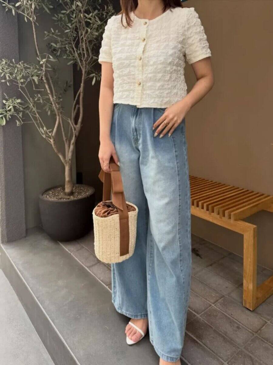 2026夏はワイドデニムがあればOK♡ラクしてスタイルアップが叶う！大人の涼しげコーデ