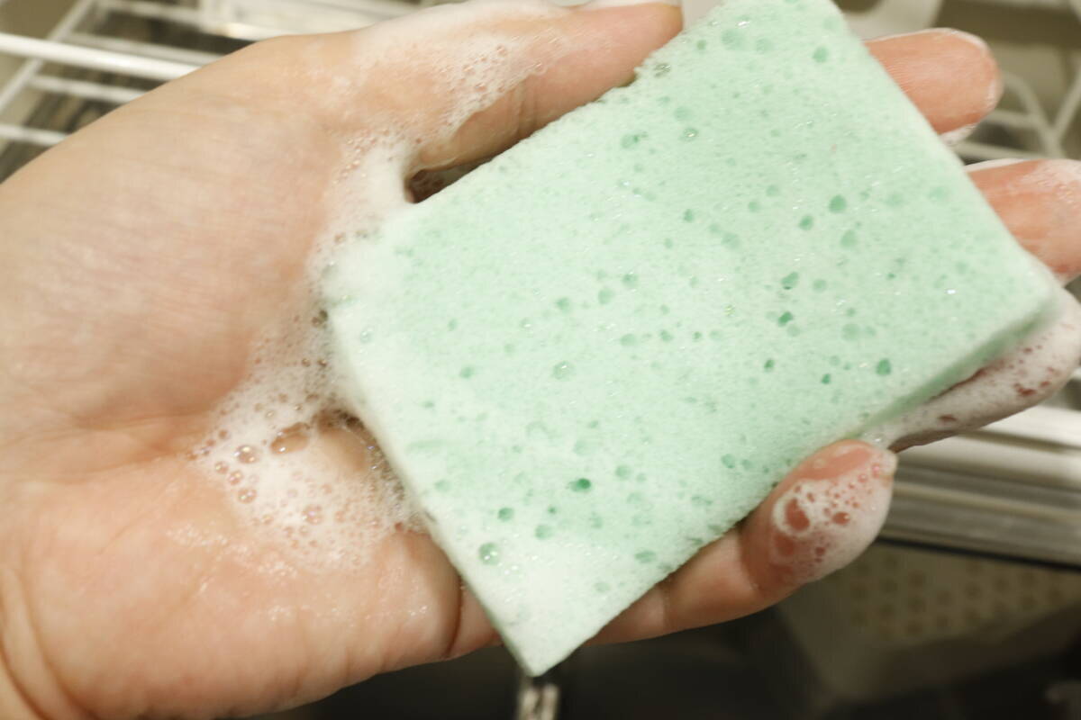 カラフルなタイプが登場！使った後はゴミ箱にポイッ！清潔に使える100均シートスポンジ