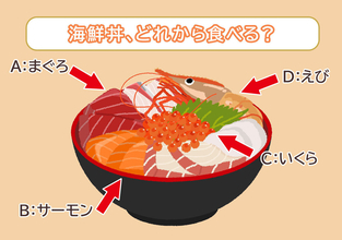 【心理テスト】海鮮丼どれから食べる？答えでわかる「あなたが人に見せられない本当の感情」