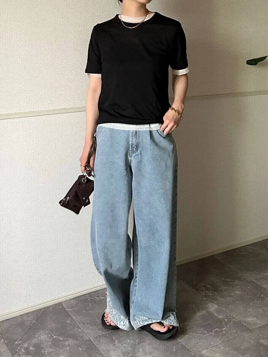GUの990円シアーTが1枚あると本当に使える♡「黒」を選べば間違いなし！大人の着回し5選
