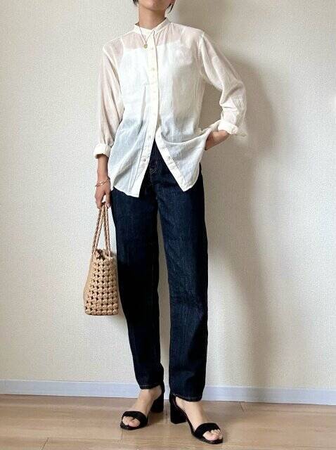 ユニクロのシャツが夏に使える♡冷房対策にも！透け感が大人っぽいシアーシャツで着回しコーデ