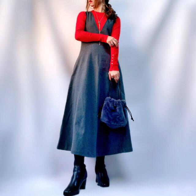 ユニクロで売れるのわかるわ～！美シルエットのジャンパースカートで着回しコーデ