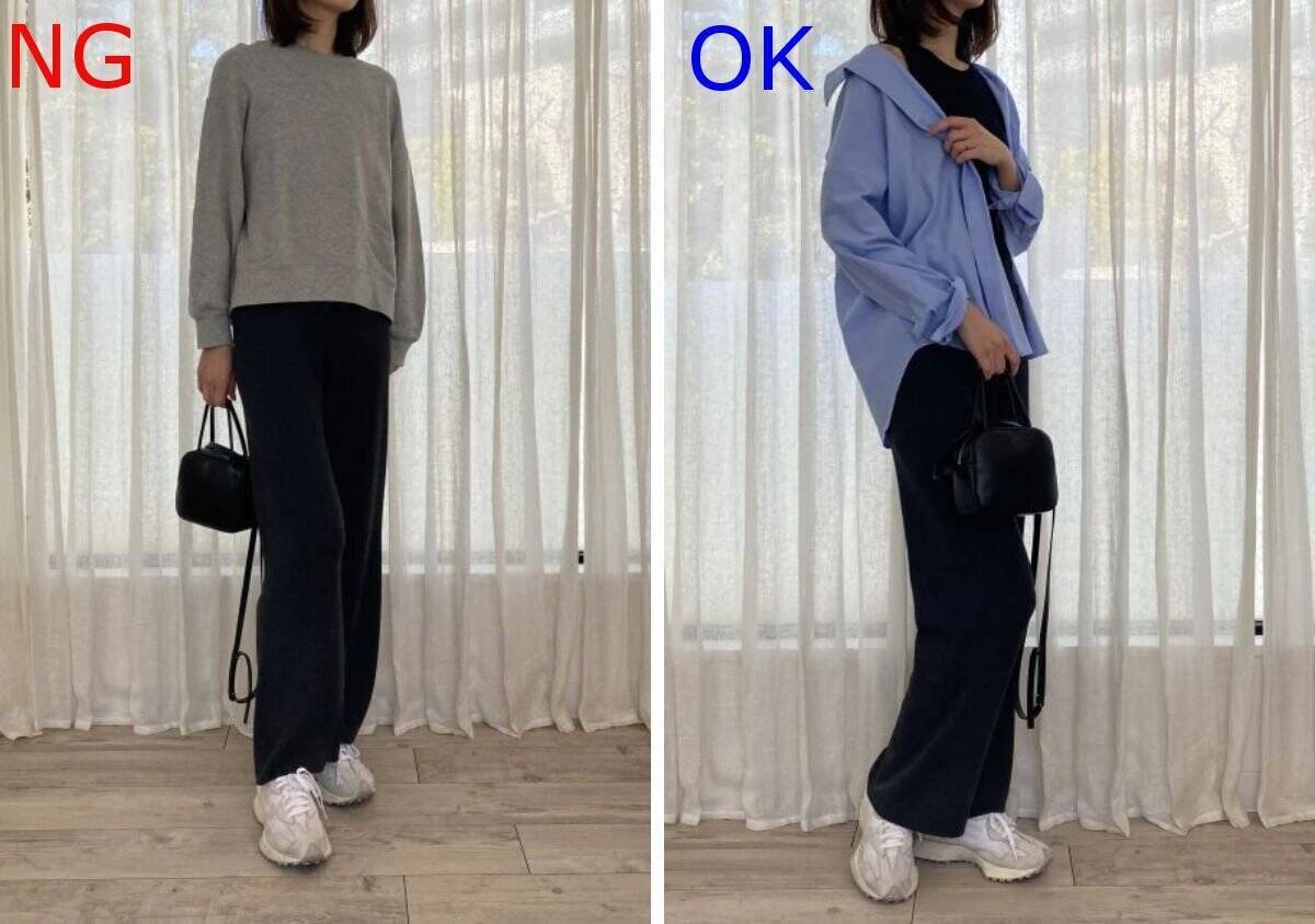 なんだか野暮ったく見える原因はこれ！大人のラクちんワイドパンツNG＆OKコーデ徹底比較！