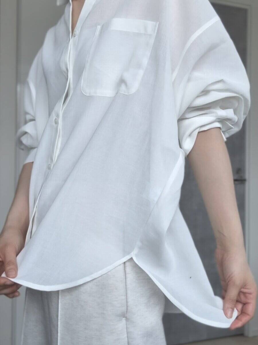 お気に入りすぎて2色買い！GUのシアーシャツは透け感がちょうどイイ大人の万能アウターでした