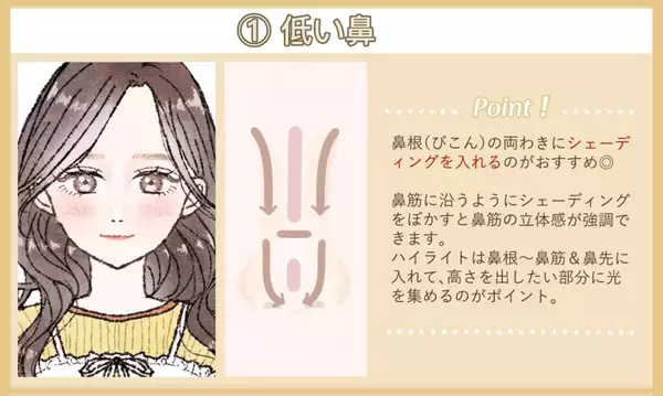 鼻の悩みはメイクで解決できる！鼻タイプ別「ノーズシャドウ＆ハイライトの入れ方」6選