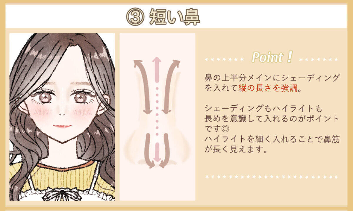 鼻の悩みはメイクで解決できる！鼻タイプ別「ノーズシャドウ＆ハイライトの入れ方」6選