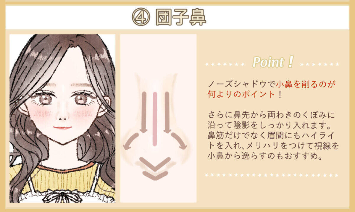 鼻の悩みはメイクで解決できる！鼻タイプ別「ノーズシャドウ＆ハイライトの入れ方」6選