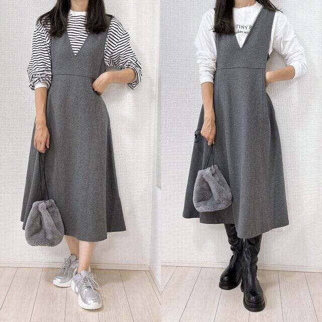 ユニクロで人気のジャンスカ…どう着るのが正解？古見えNGコーデvs今っぽOKコーデ