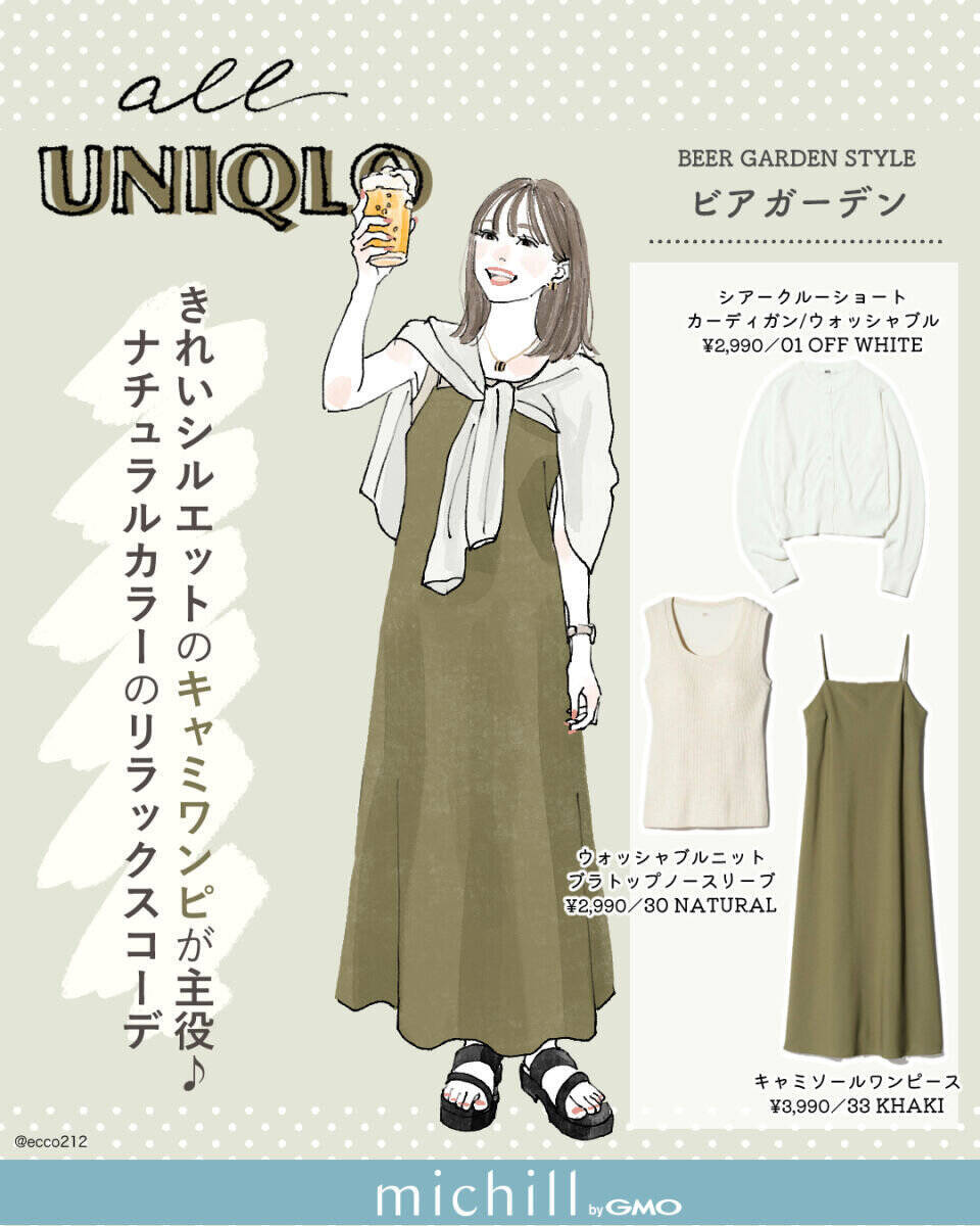 夏休みもユニクロが大活躍！おでかけシーン別♡大人の夏の1週間コーデ