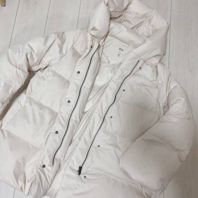 雪だるまになってない？白でも着膨れ感なし♡ユニクロダウンで太って見えない冬アウターコーデ術