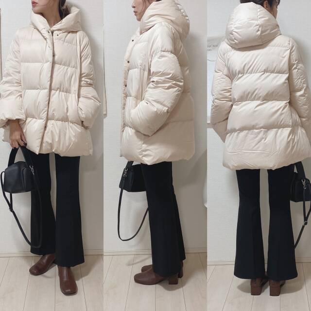 雪だるまになってない？白でも着膨れ感なし♡ユニクロダウンで太って見えない冬アウターコーデ術