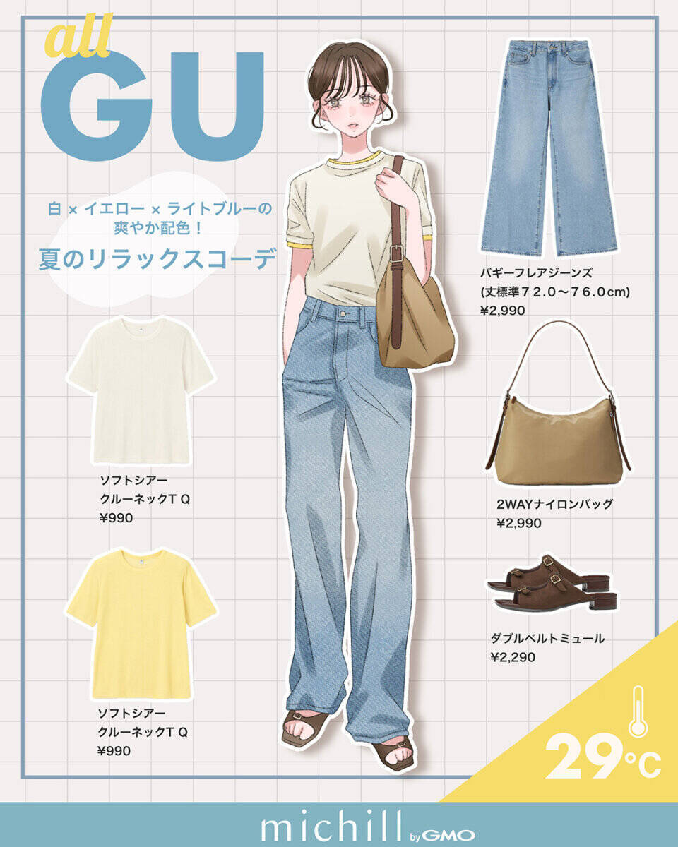 気温に合わせて選ぶだけ！上下GUでコスパよく可愛くなれる♡夏コーデ7スタイル