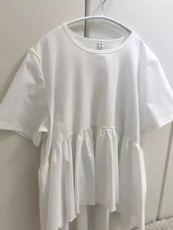 155cmさんが着用レビュー♡GUの体型カバーペプラムTのNG＆OKコーデ
