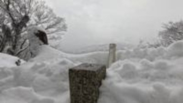 「干支登山」で訪れた馬鬣山で見つけた春の訪れ　明治天皇が名付けた山で、雪の中に咲き始めたマンサクの花