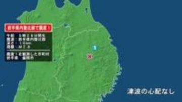 岩手県で最大震度1の地震　岩手県・盛岡市