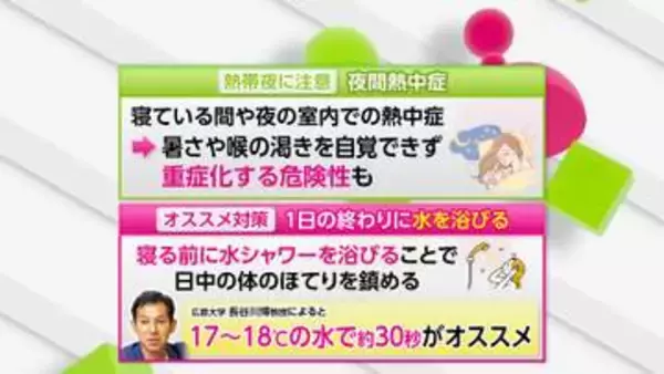 【天達解説】“体がついていけてない”今週末の暑さに注意！「最低気温を気にして」睡眠時の熱中症対策に「眠る前の水シャワー」