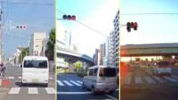 各地で危険な信号無視「家族4人ぼう然」思わず振り返る人も…交差点直前で進路変更し猛スピードで抜けていく軽貨物　パッシングされても強引に