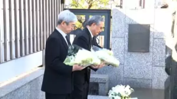 中目黒駅近くで69人死傷　日比谷線脱線事故から26年　東京メトロ社長らが慰霊碑の前で黙とう