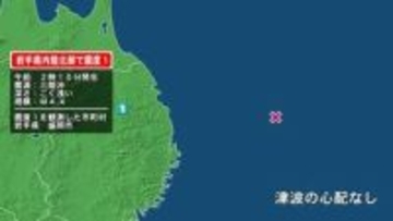 岩手県で最大震度1の地震　岩手県・盛岡市