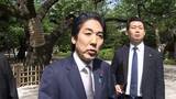 「【速報】城内大臣が靖国神社参拝　春の例大祭で高市内閣の閣僚で今回初「英霊に感謝。世界の平和と安定に今後も貢献」」の画像1