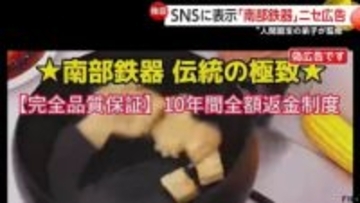 "100年使用可"”鉄分補給”SNSで「南部鉄器」名乗るフライパン…実はニセ広告　届くと「あまりにも軽く」説明書は中国語