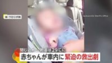 外気温29℃…赤ちゃんが車に閉じ込められる「強引にいきますよ！」警察が窓を割って救出　母親が誤って鍵を車内に　アメリカ・フロリダ州