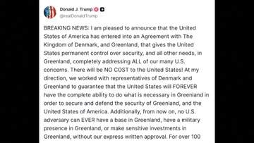 トランプ大統領「アメリカにとって夢がかなった」　グリーンランド安全保障“恒久管理”で合意　北極圏で中国・ロシアけん制強化へ