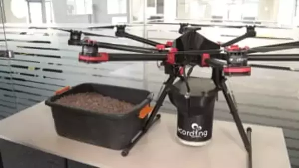 AIドローンで山火事被害の森林再生　空から大量の種を散布…日用品の売上げの一部が支える取り組み