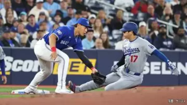 大谷翔平フェンス直撃タイムリー含む3度の出塁　イチローさん記録にあと1つ　山本由伸2勝目　岡本和真は山本から二塁打