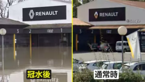 水浸しのスーパーで買い物　アメリカ・ロサンゼルスで大雨被害…フランスでは洪水　通勤は道路を船で移動