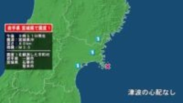 岩手県で最大震度1の地震　岩手県・一関市、宮城県・登米市、石巻市