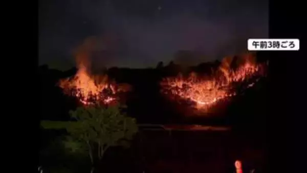 青森・南部町の山林火災続く　リンゴ畑周辺から出火、24時間以上延焼　70代男性が右腕に軽いやけど