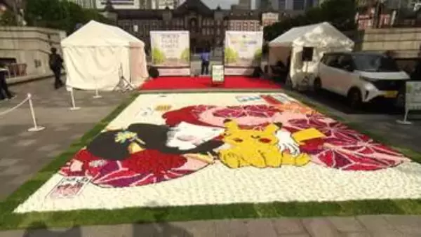 ロスフラワーが彩る巨大花絵　共生と勇気を届ける循環型アート