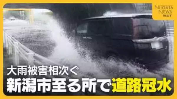 【大雨】「1階は全滅…」“道路冠水”多数発生の新潟市　地下施設が水没したホテル・床上浸水の飲食店は営業再開のメド立たず　一夜明け後片づけに追われる