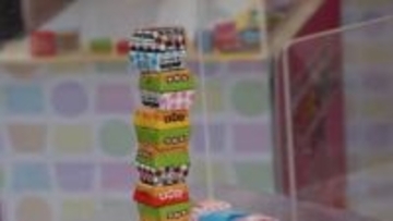 「新米盛り放題」に行列…5人で5.5kgゲットの家族は笑顔　1回100円の“チロルチョコ積み選手権”も多くの人が挑戦